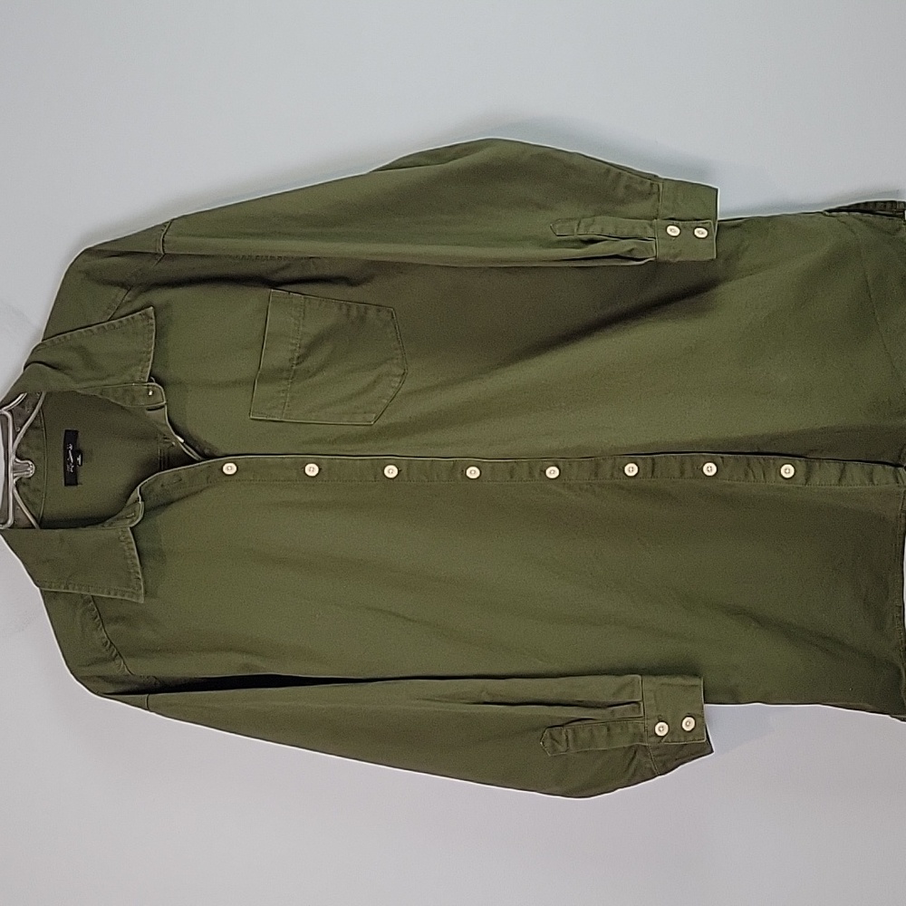 Madewell olive green shirtdress with pockets size Medium  cotton NM468